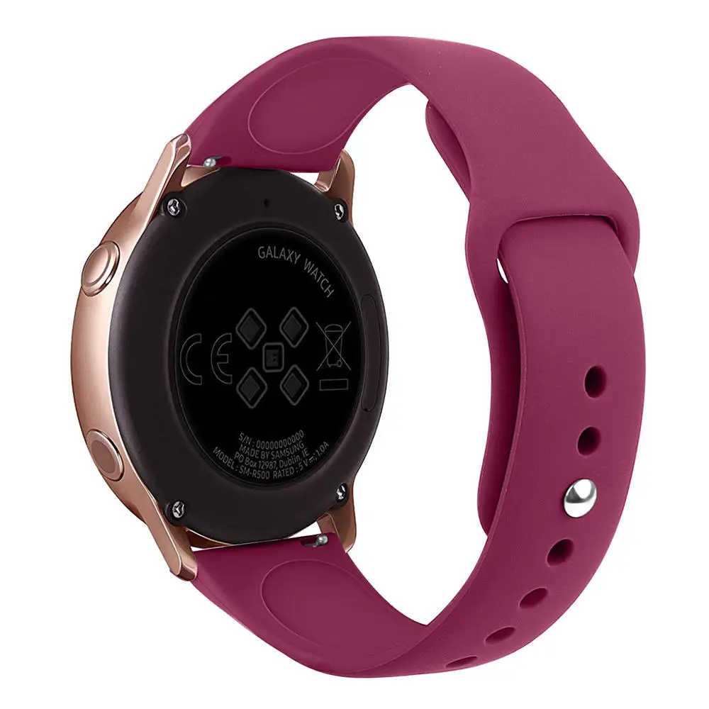 20 мм силиконовый ремешок для часов Samsung Galaxy Watch Active 2 Band 42 ремешки S2 Gear спортивные быстросъемные смарт