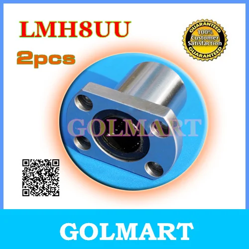 2шт LMH8UU 8 мм H Овальный Фланцевый Тип линейный подшипник движения 8x15x24 рельсовый