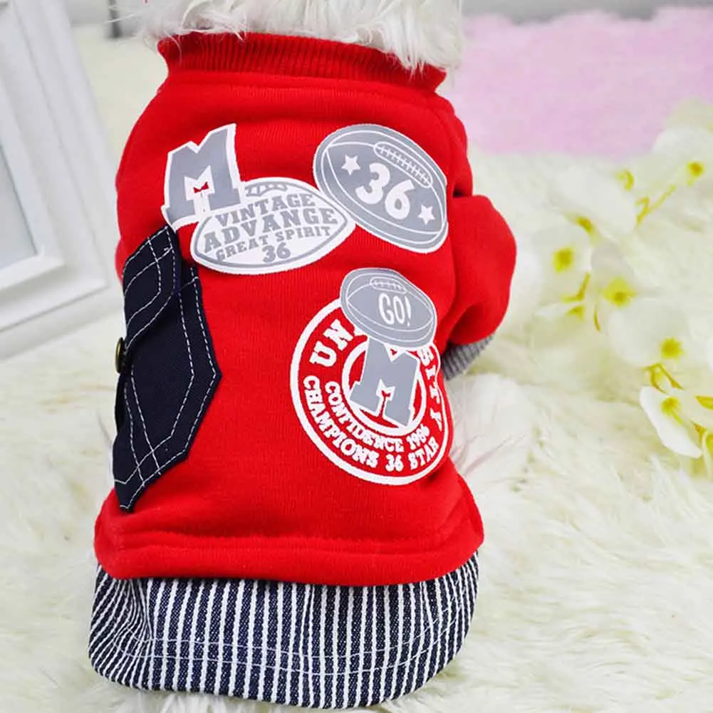 

Pet Dog Clothes Sweater for Small Medium Dog Pet Sports Pocket Patchwork FBE2