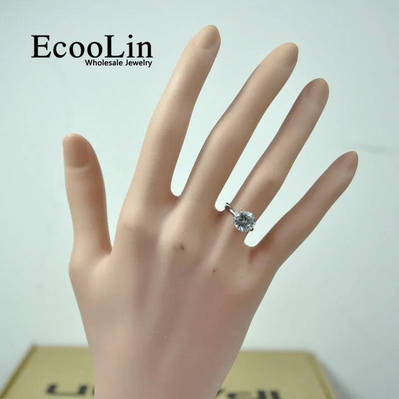Женские кольца с серебряным покрытием EcooLin 1 карат цирконий 10 шт.|ring lot|silver plated