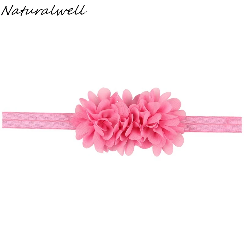 Naturalwell Baby girls Flower Headband Chiffon Flowers Headbands 2&quot Tulle Puff Head wear Photography props 1pc HB330 | Детская