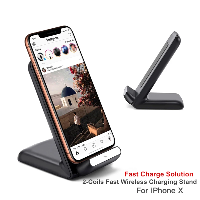 

Fast Wireless Charger Rapid Charging Fast Charger Stand Station For iPhone X/8/8 Plus/Samsung Galaxy Note 8/S8/S8 Plus S7