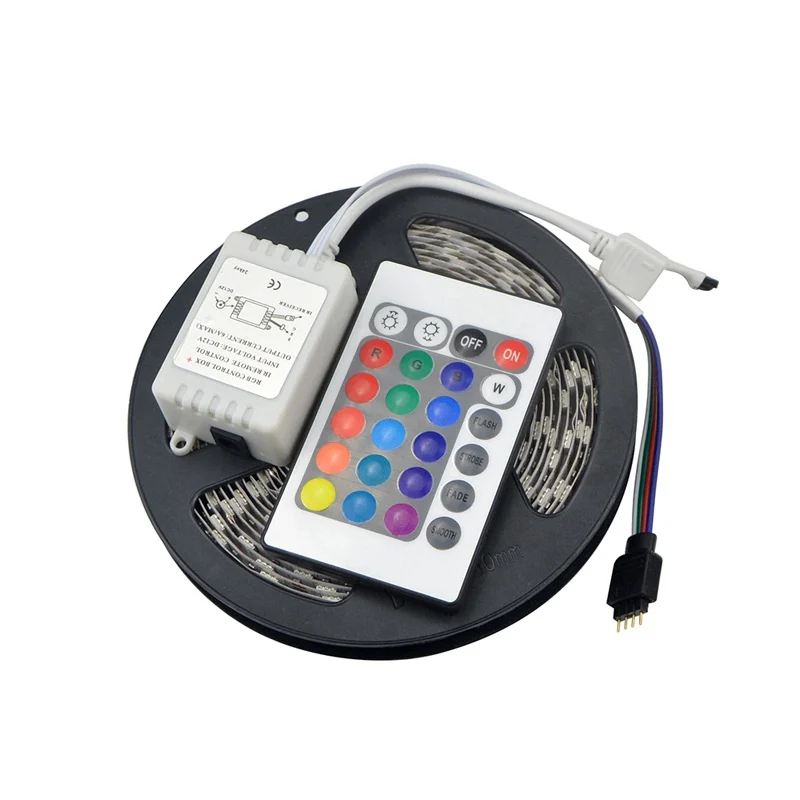 24 keys Control Светодиодный светильник для спальни DC 12 В 5 м RGB 5050 Светодиодный светильник лента с ИК-пультом дистанционного управления Рождественское украшение ночное освещение - Испускаемый цвет: 24 keys Control