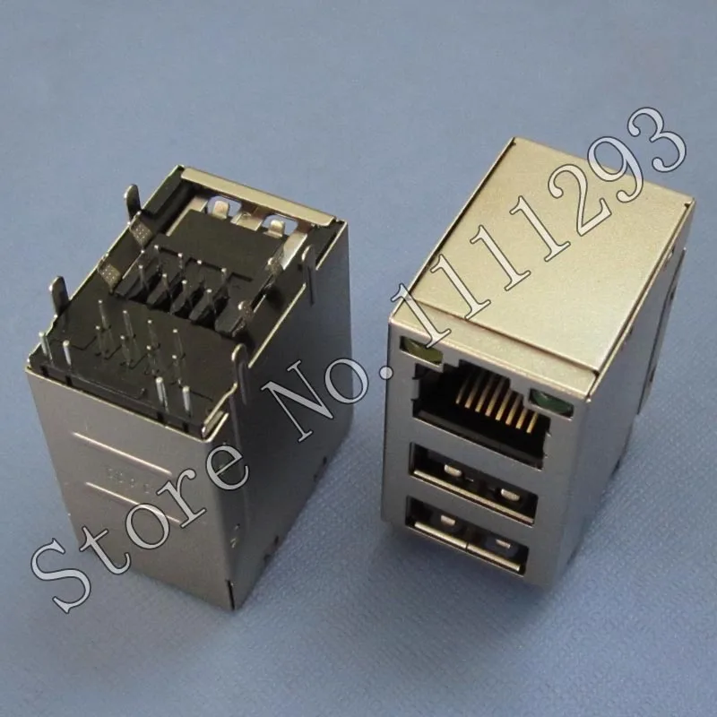 5 шт./лот 2 0 двойной USB разъем + соединитель RJ45 для материнской платы настольного