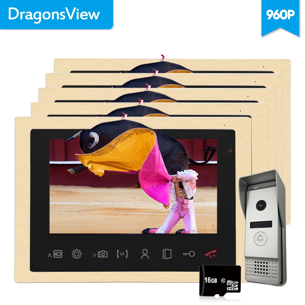 Dragonsview проводной видеодомофон с 4 проводами домофон системой внутренней связи 10