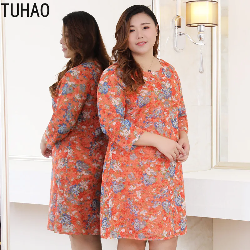 Женское ажурное платье TUHAO элегантные вечерние платья размера плюс 10XL 9XL 8XL с