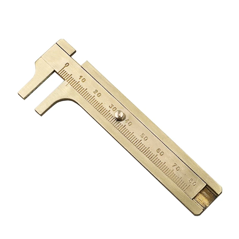 

Mini Solid Brass Sliding Gauge Vernier Caliper 80mm 3.15Inch Jewelry Measuring