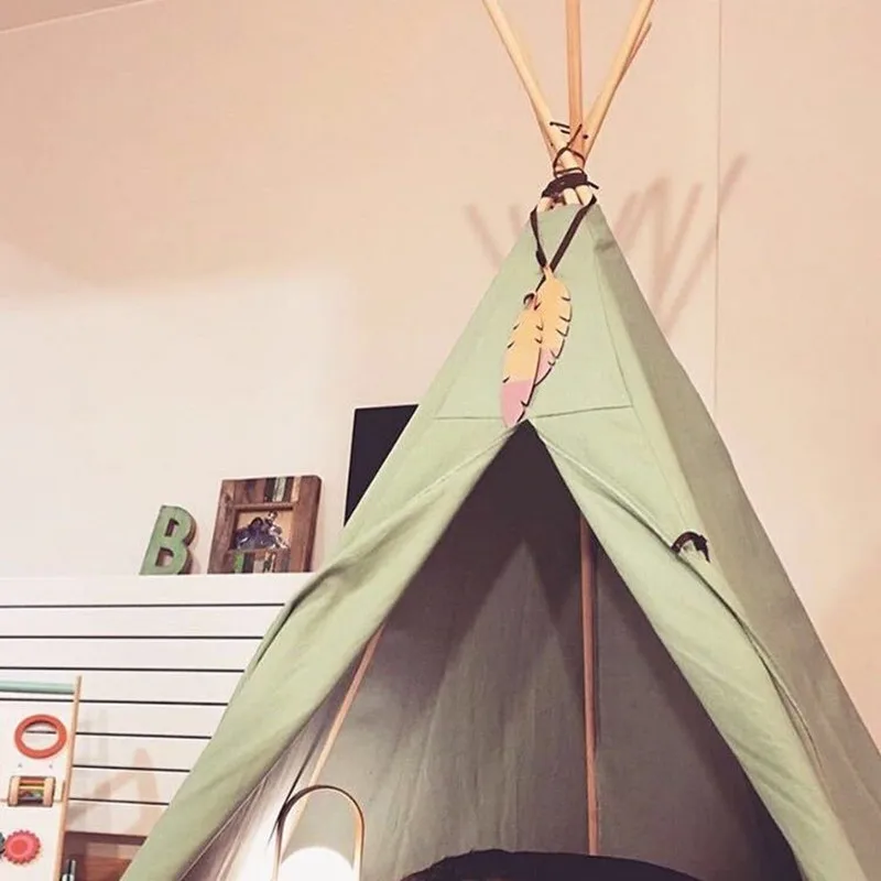 Деревянный висячий кулон в скандинавском стиле с перьями и веревкой, Настенный декор для детской комнаты, игровой шатер, декорация для фотосъемки