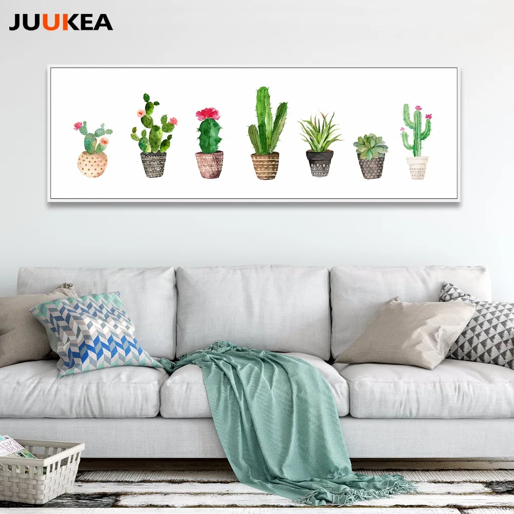 Эксклюзивный оригинальный Nordic акварель минималистский Зеленый Кактус завод