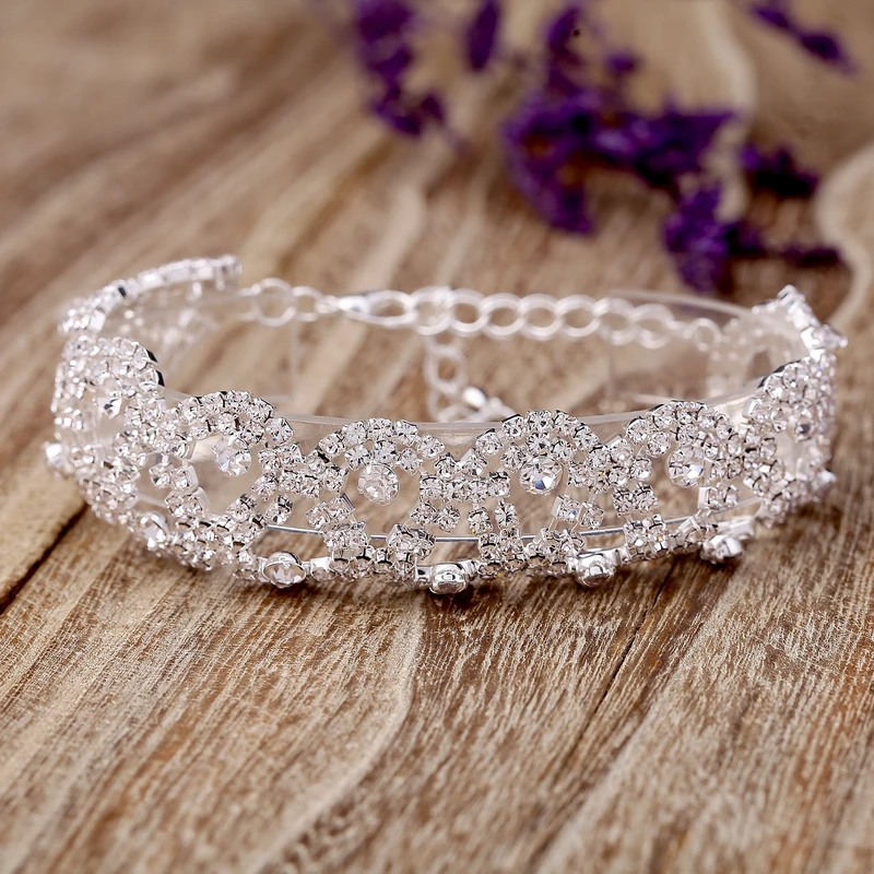 ZOSHI Роскошные хрустальные браслеты для женщин серебряные и Femme Свадебные
