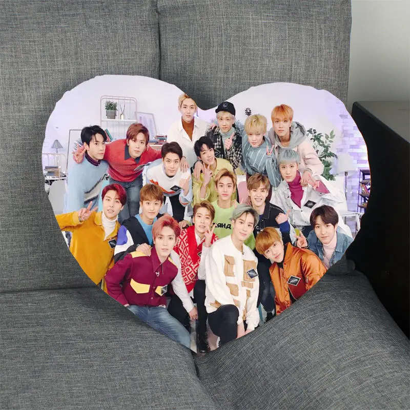 2020 Новый Kpop Подушка Чехол NCT сердце Форма атласной ткани наволочка для дома