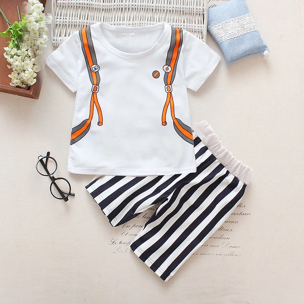 Infant Baby Boy Gentleman Suit Bow Plaid Tie Shirt Suspenders Shorts Outfit Sets kids clothes children clothing set | Детская одежда и