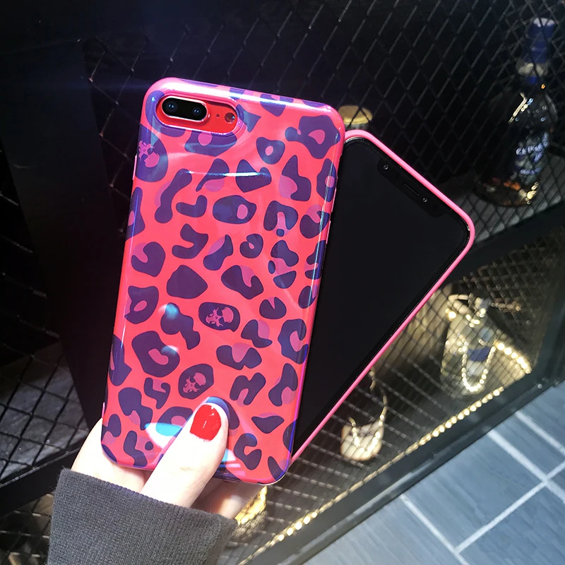 Blu-Ray сексуальный леопардовый чехол для телефона для iPhone 11 11Pro Max XR 6 6S 7 8 Plus X крутой лазер мягкий IMD чехол для задней панели телефона s