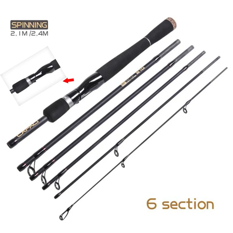 1 шт. Удочка 2 М 4 м 6 секций мл мощное углеродное волокно Спиннинг/Литье удочка для
