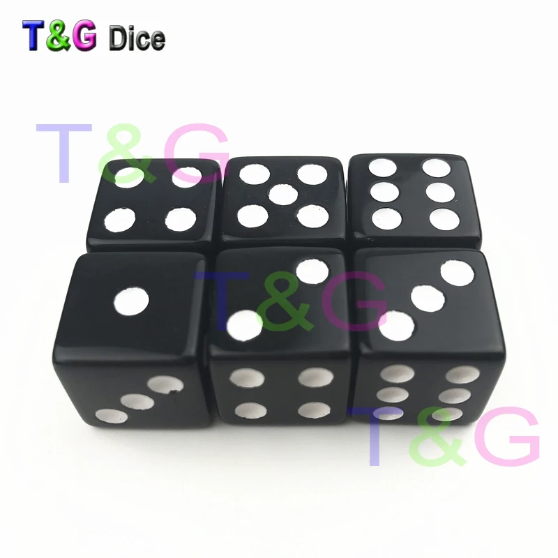 Красочные T& G игральная кость 16 мм шестигранники/D6 Стандартный точки 6 шт./компл. для Bar/ролевые игры/Аксессуары для настольной игры