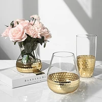 glass vases crystal cups gold hexagon mosaic metal decor creative gift party decor glass vase home decoration accessories