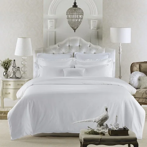 

Комплект постельного белья IvaRose HOME TEXTILE из египетского хлопка 800TC, белый, супер король