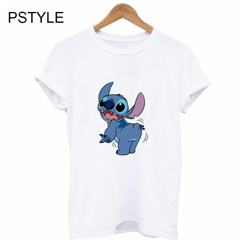 Летняя футболка для женщин с принтом hello stitch коротким рукавом kawaii женская