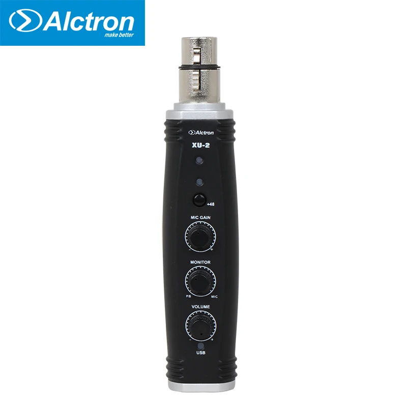 Alctron xu-2 usb конвертер XLR в USB микрофон Предварительный усилитель, компьютерный аудио интерфейс, цифровой аудио конвертер с блоком питания