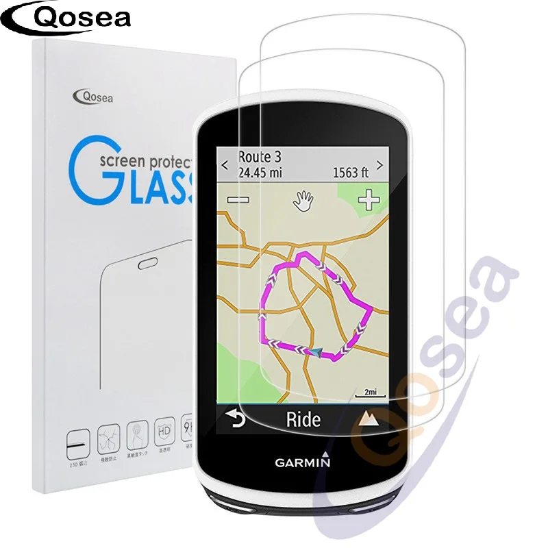 Qosea (2 упаковки) для Garmin Edge 1030 9H защитное закаленное стекло ультра прозрачное