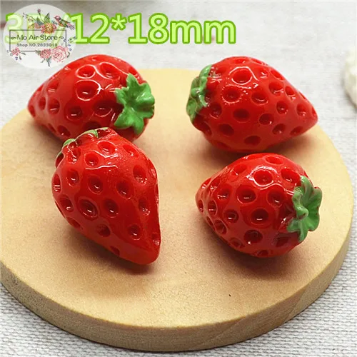 strawberry fruit 10PCS Resin Flatback Cabochon Miniature food Art Supply Decoration Charm Craft | Дом и сад