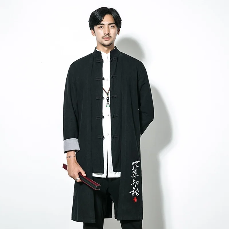 Традиционная китайская мужская одежда мужской тренчкот Одежда Кунг фу