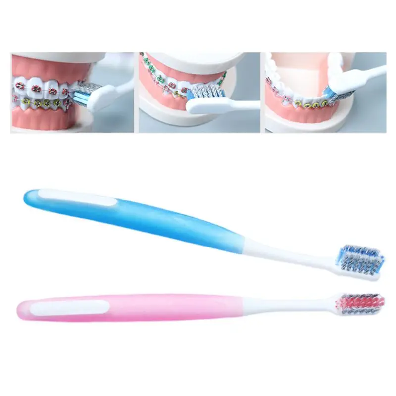 Зубная щетка для взрослых u образная Ортодонтическая мягкая спиральная шелковая