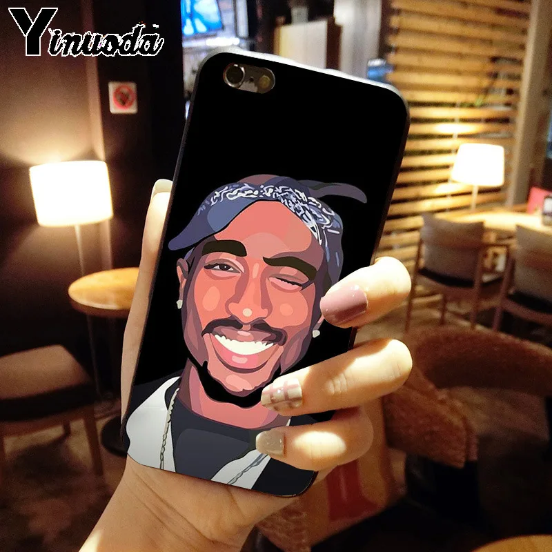 Умный чехол Yinuoda 2Pac Tupac черный силиконовый мягкий для iphone X XS MAX 5 6S SE 7 8 plus XR чехлы