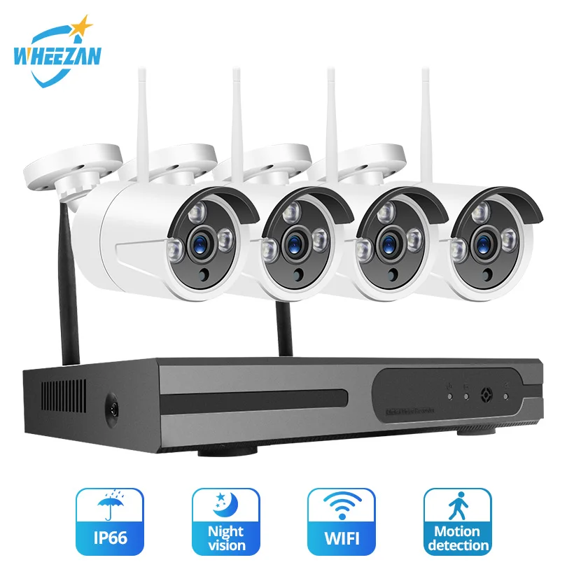 Wheezan CCTV камера система безопасности комплект 4CH NVR Wi Fi водонепроницаемый домашний