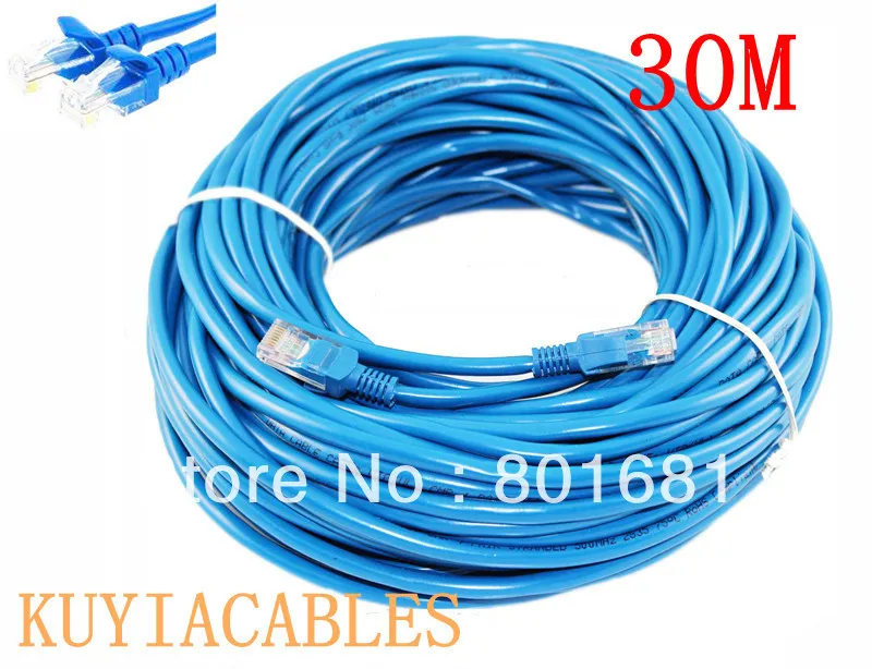 Бесплатная доставка + номер отслеживания! 30 м 100 футов CAT5E CAT5 RJ45 Ethernet Интернет