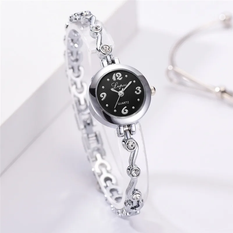 2019 Luxury Women Watches Fashion Rose Gold Crystal Bracelet Ladies Watch Large Digita Dial Diamond Quartz Wrist /D | Наручные часы