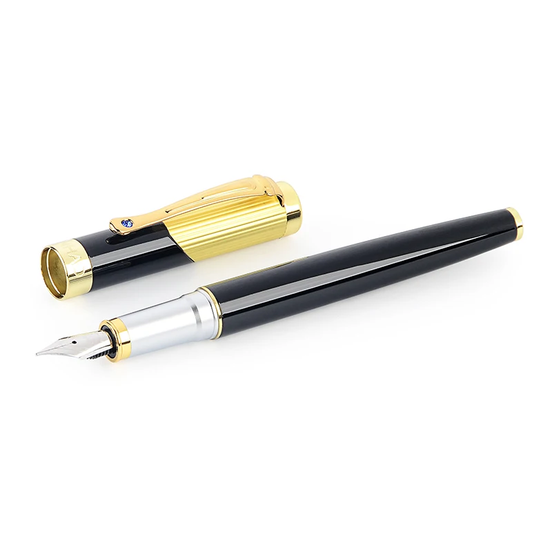 Ручка перьевая Jinhao черная/Золотая со средним наконечником 9009|Перьевые ручки| |