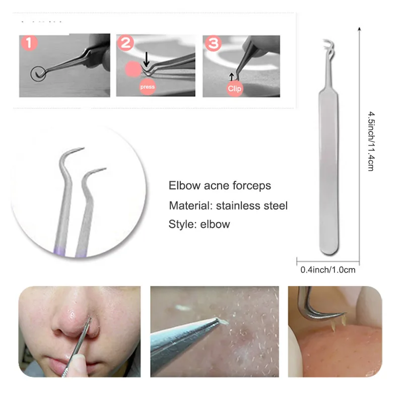 Пинцет для наращивания ресниц пинцет удаления акне черных точек изогнутый