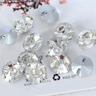 Все размеры прозрачные белые круглые стразы Rivoli с острым носком, стразы s, стеклянные стразы шьют-на Стразы для женского платья Y1074