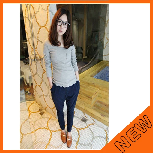 2013 Free Shipping Latest Wavy Flower Edge All-fit Long T-Shirt | Женская одежда