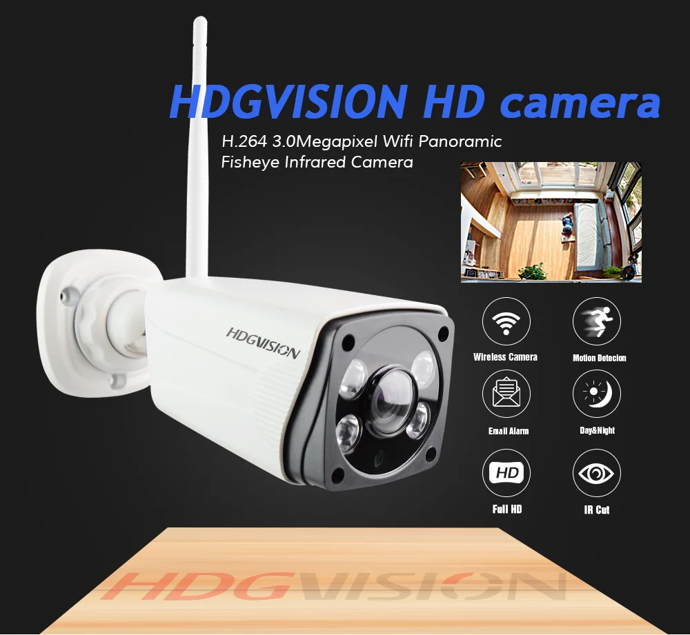 HDGVISION 720 P ip-камера сетевая камера видеонаблюдения ночное видение наружная Wifi мм 1