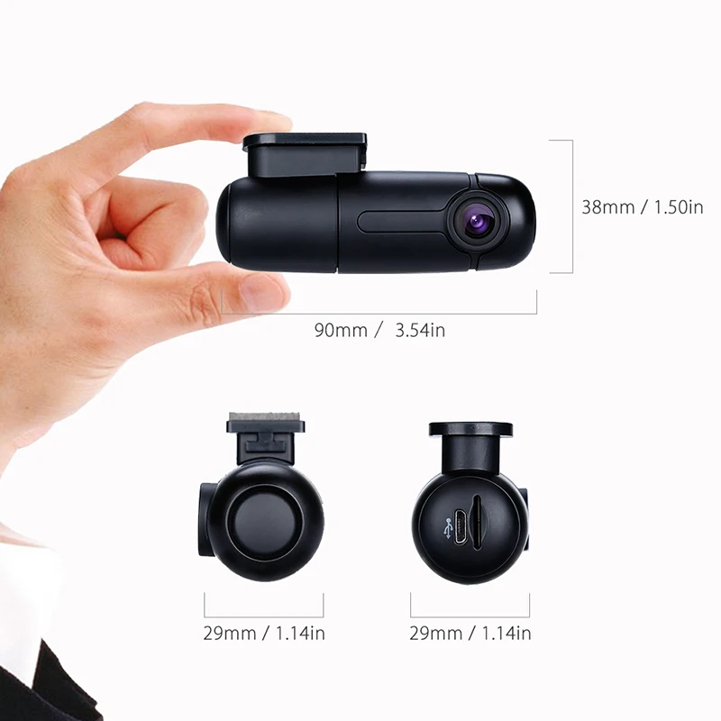 2019 Mini HD 1080P Dash Camera Car DVR WiFi Dashboard 360 Degree Rotate Capacitor Parking Recorder |