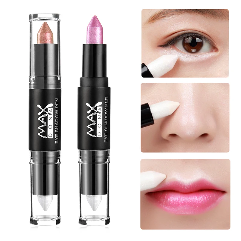 Новые тени для век макияжа карандаши с блеском двухсторонние водостойкие