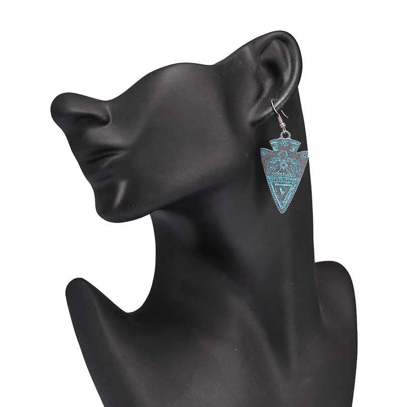 ЭТНИЧЕСКИЕ СЕРЕБРЯНЫЕ треугольные серьги Очаровательная Подвеска для женщин