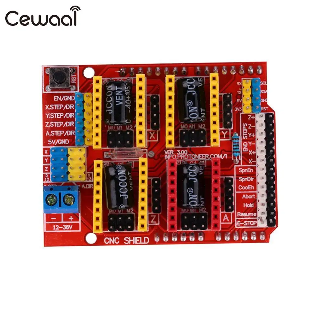 Cewaal 1 шт. цветной CNC щит V3 гравировка машинный привод Плата расширения для Arduino 3D