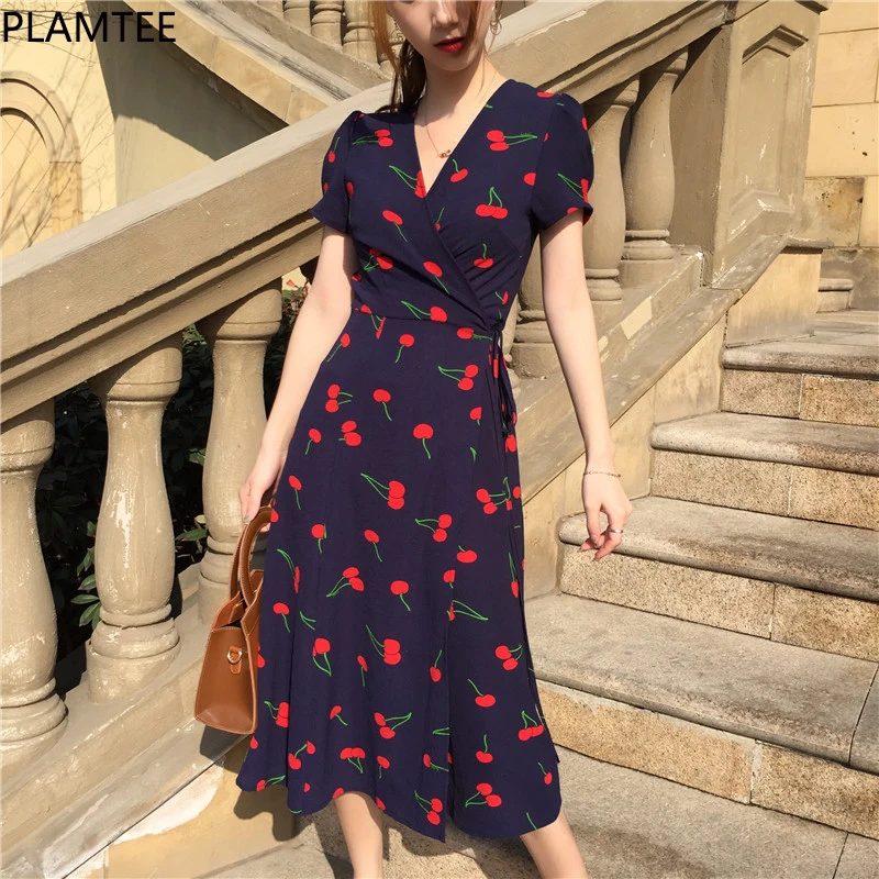 PLAMTEE Летнее Платье Женское vestidos длинное обтягивающее платье Femme v образный вырез
