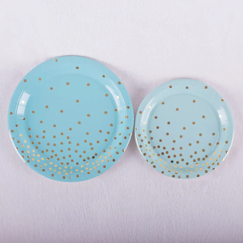 9inch plate 10pcs 70 шт. день Рождения Розовое Золото одноразовые партии набор посуды одноразовые бумажные стаканчики тарелки салфетки трубочки дети подарки на день рождения Горячая Распродажа - Цвет: 9inch plate 10pcs