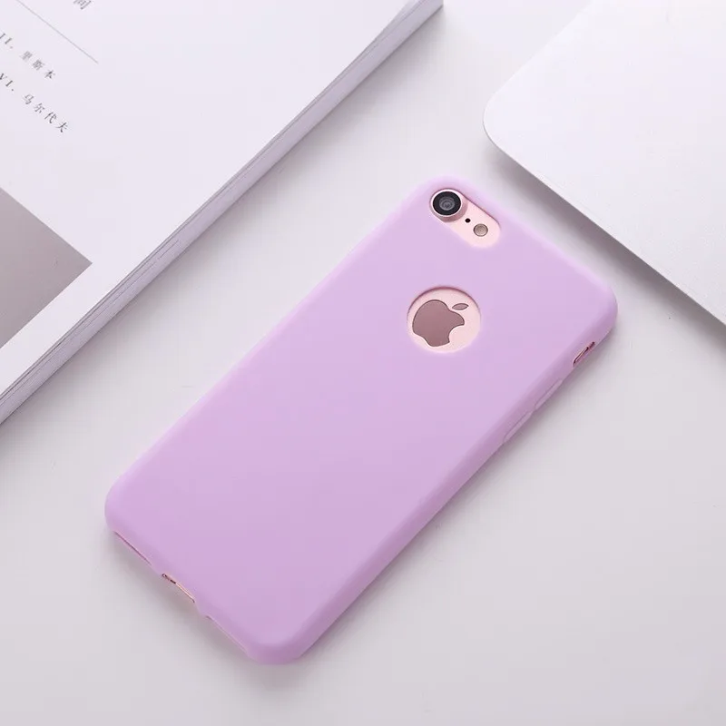 10 шт Матовый карамельный цвет чехол для телефона Apple iPhone 6 6s Plus 7 Желе Мягкий ТПУ