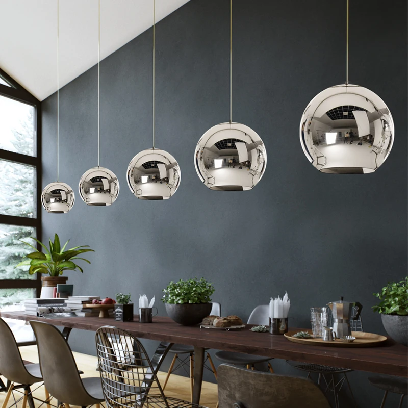 Современный Серебристый стеклянный подвесной светильник в античном стиле