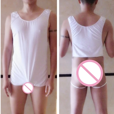 2017 Мужской боди нижнее белье пустая майка борцовка трико сексуальное мужское для