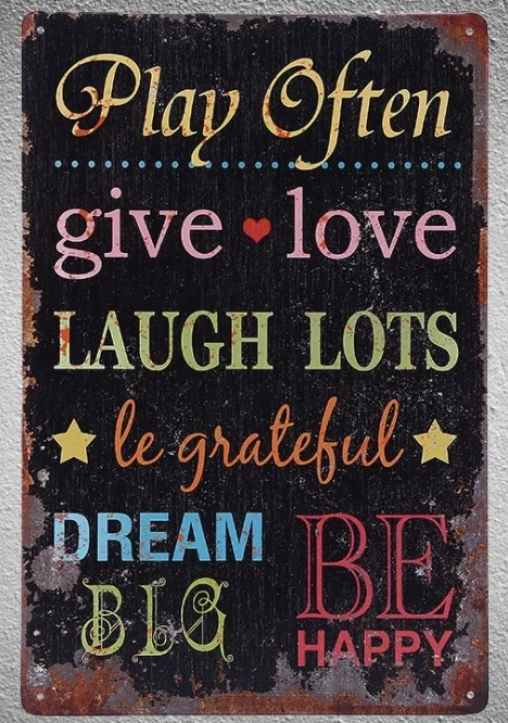 

1 pc Life quotes love dream laugh grace Tin Plate Sign wall plaques man cave Decoration Dropshipping Poster metal