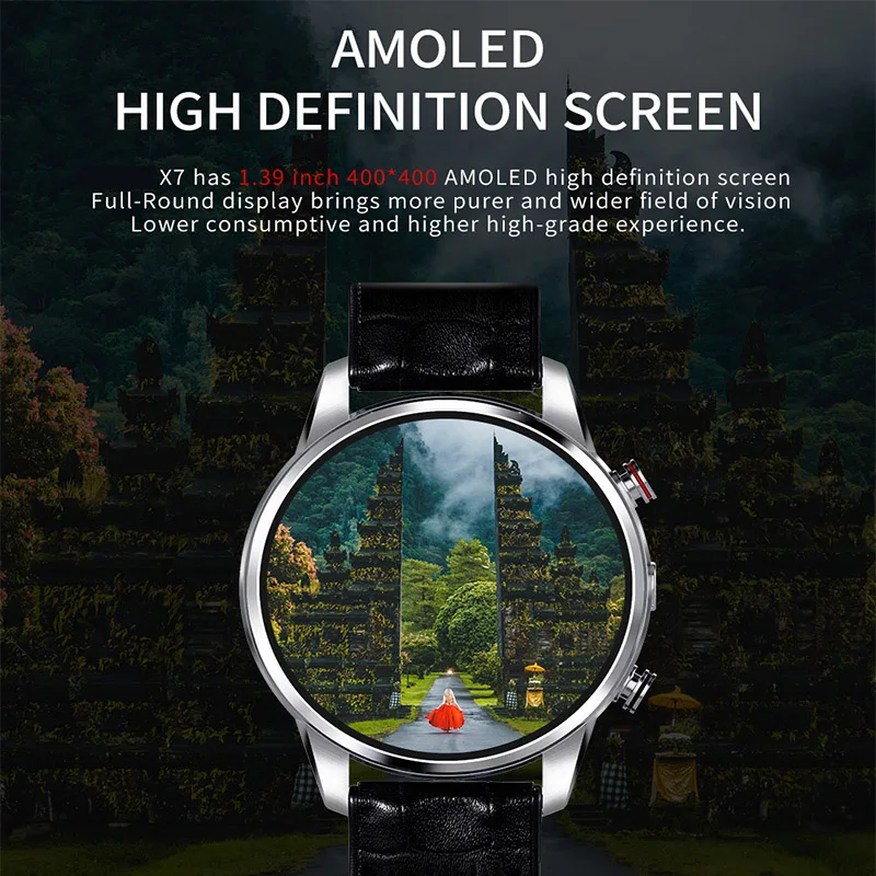 KingTider X7 4G Смарт часы 1 39 дюймов вокруг экрана MTK6739 четырехъядерный 16 Гб Rom Adroid 7 Bluetooth