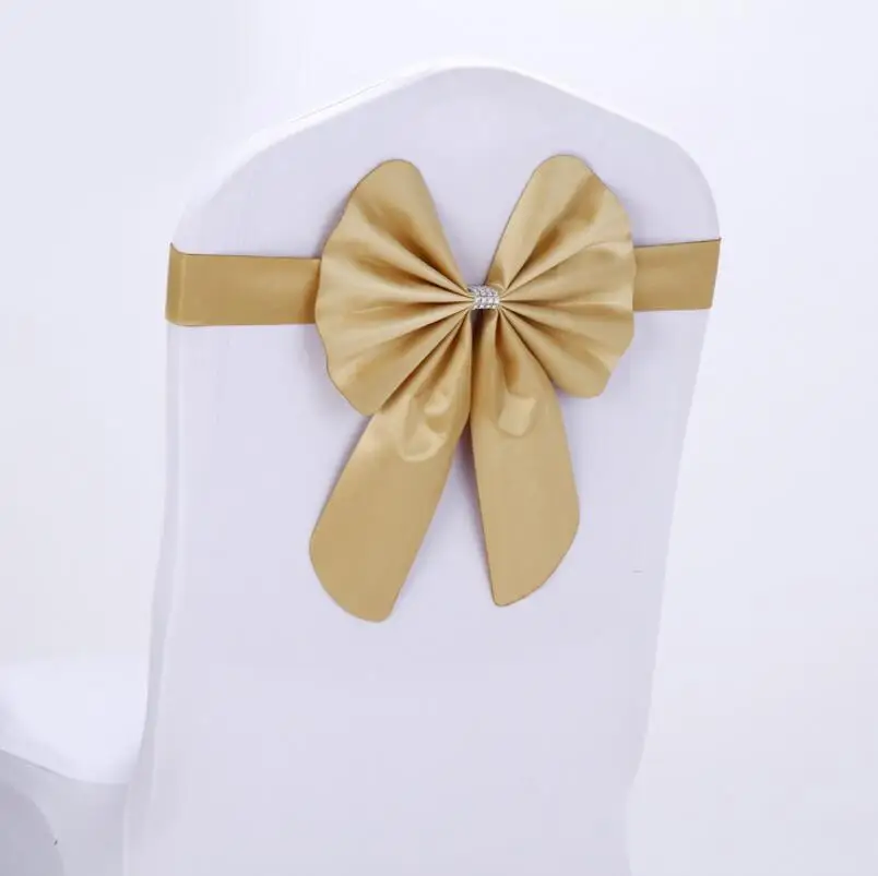 

Reusable Chair Cover Sash Bow Tie Shape Elasticity Chairs Sashes Wrinkle Free Durable Wedding Supplies LX4308