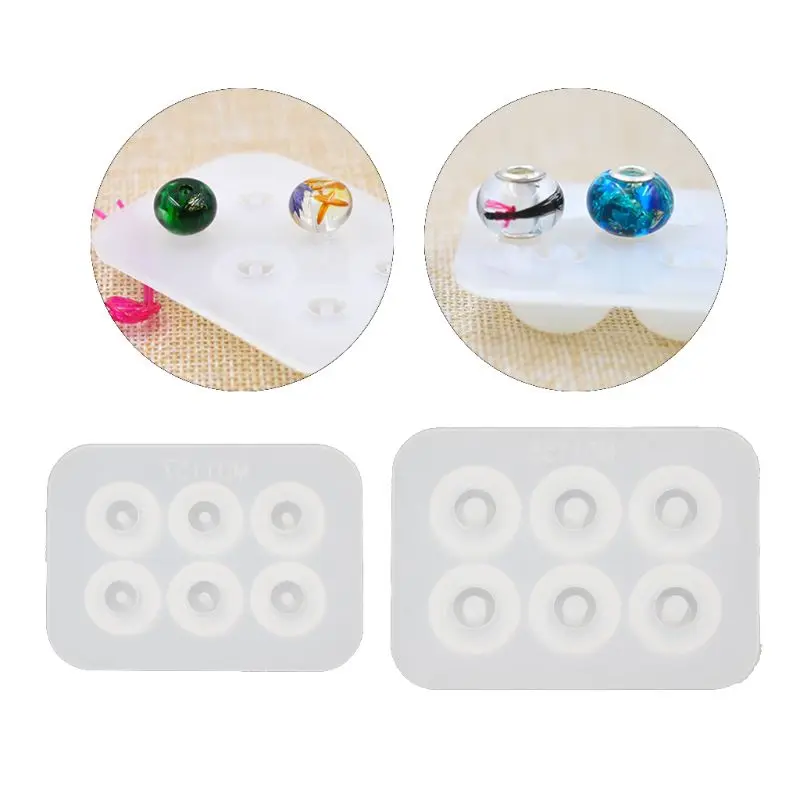 Бусинки с большими отверстиями силиконовые формы подходят для Add-a-beads браслета DIY Создание украшений из каучука