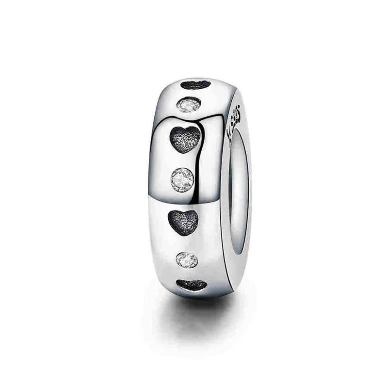 Бусина шарм Женская из серебра 925 пробы в форме сердца|silver spacer|sterling silver spacersbeads fit |